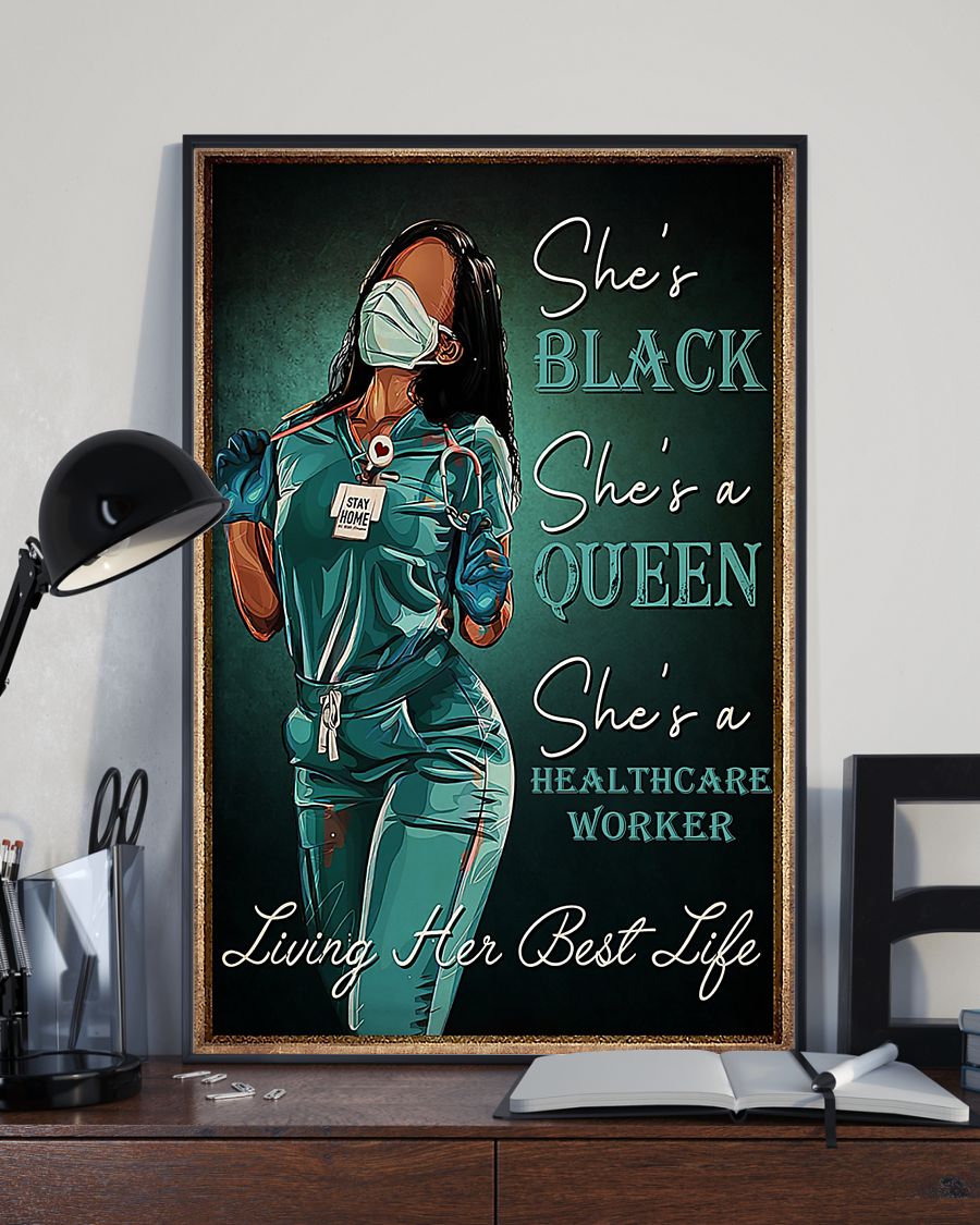 Black Queen Healthcare Worker Art Poster