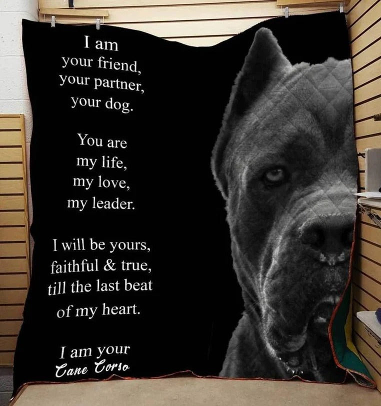 Dog Blanket, Cane Corso Blanket, I Am Your Friend Partner I Am Your Cane Corso Throw Soft Warm Blanket, Gift For Dog Lover