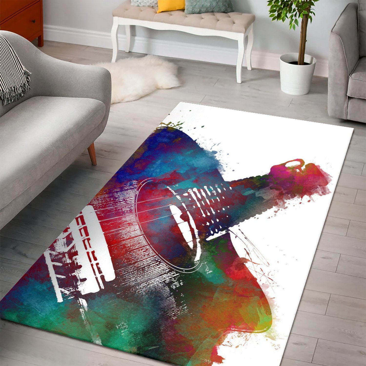 Guitar  Music Rug,  Living room and bedroom Rug,  Halloween Gift