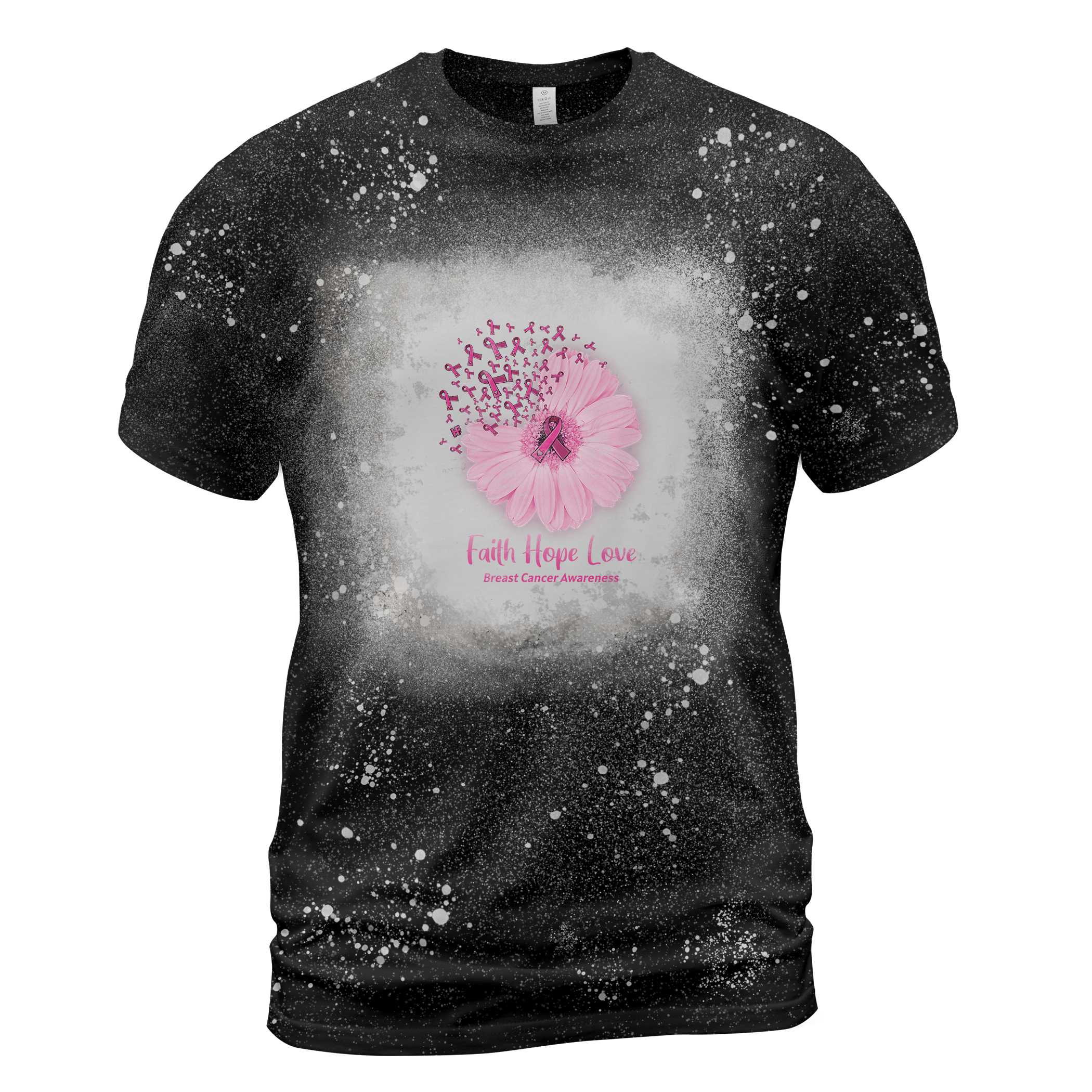 Faith Hope Love Breast Cancer Awareness Shirt, Bleached Breast Cancer Classic T-Shirt