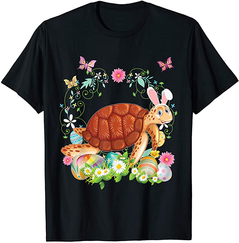 Bunny Turtle Happy Easter Day Lover Egg Hunt Lovely Cute T-Shirt