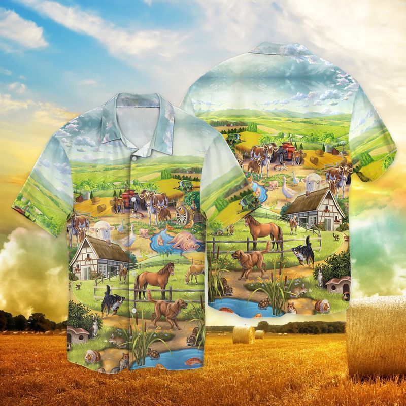 Farmer For Men And Women Graphic Print Short Sleeve Hawaii Casual Shirt Ha12064