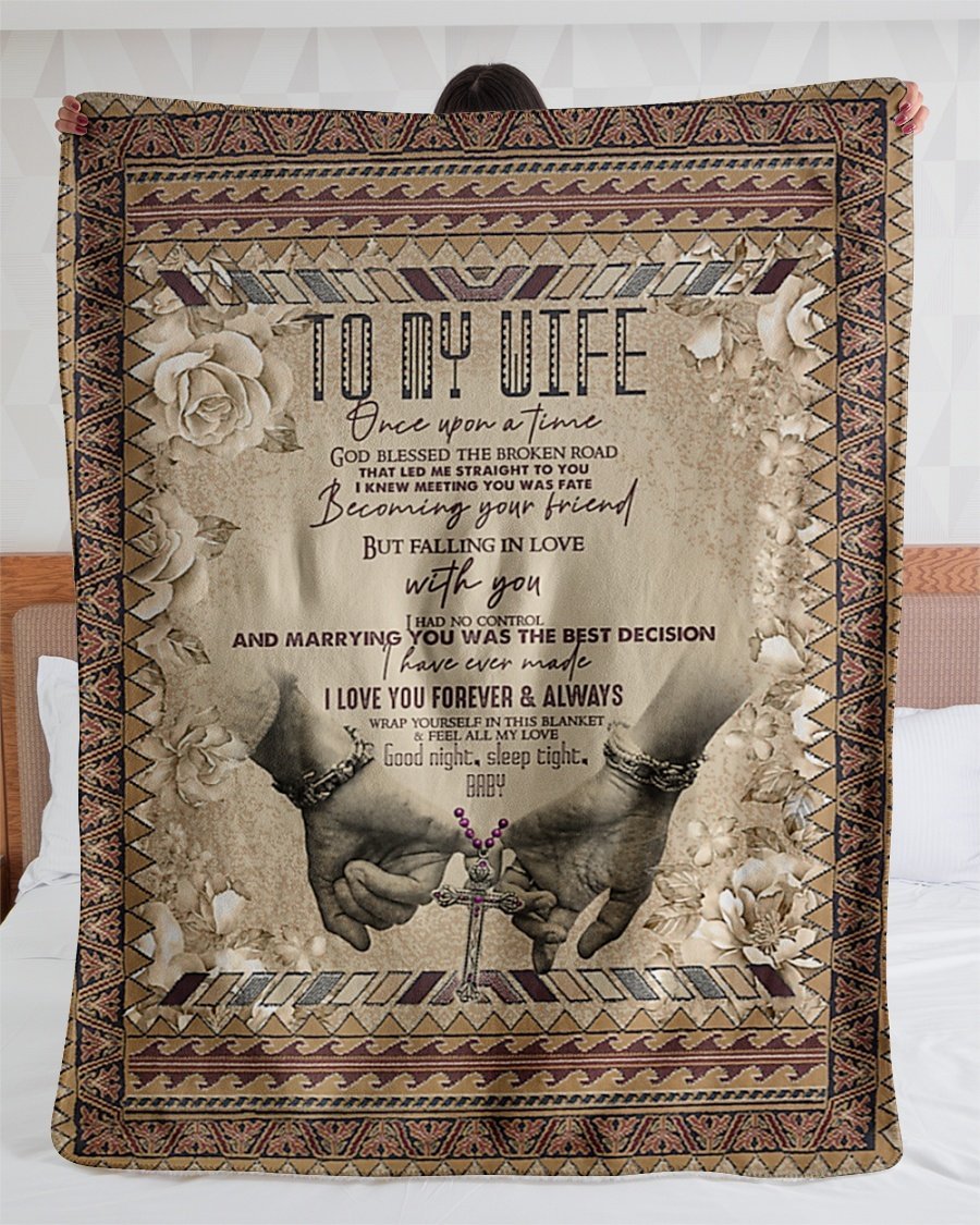 To My Wife Once Upon A Time Blanket Gift For Wife From Husband Birthday Gift Home Decor Bedding Couch Sofa Soft And Comfy Cozy