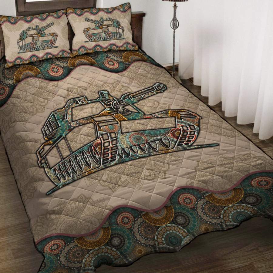 Tank war mandala quilt bedding set HAC040505-HG