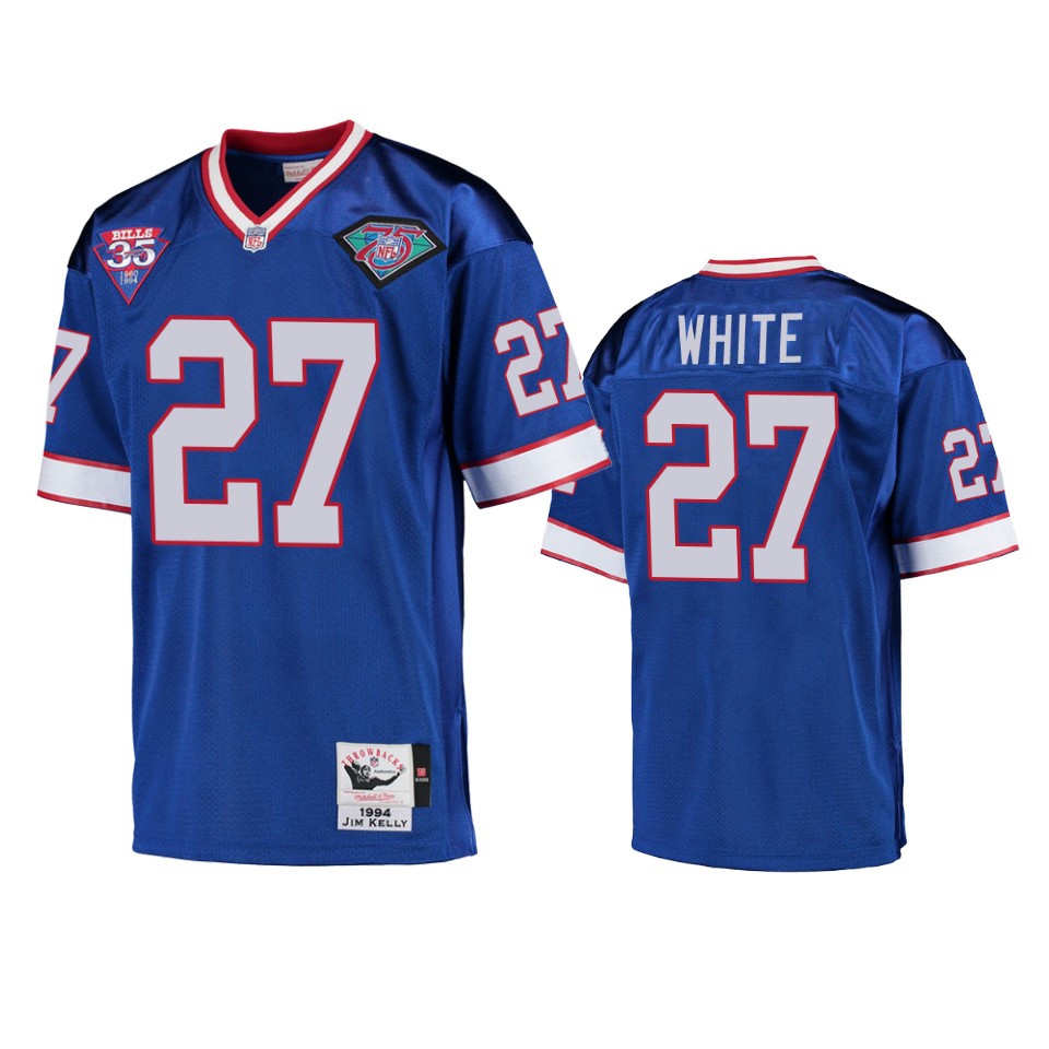 Buffalo Bills Tredavious White Royal Vintage Replica Jersey – Men