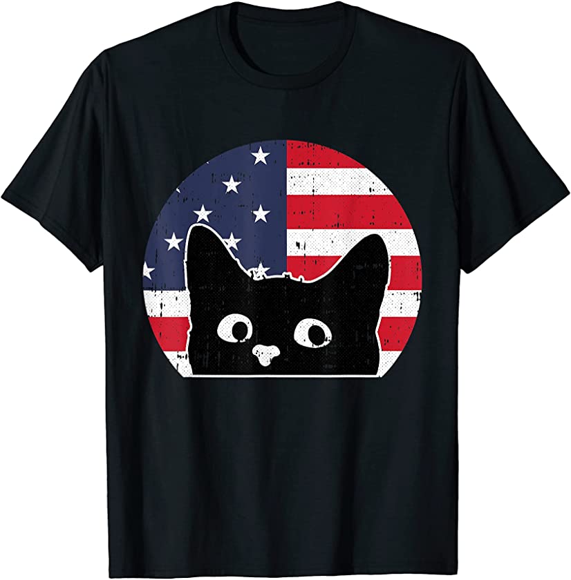 American Flag Cat 4th Of July Kitten Patriotic Pet Lover T-Shirt