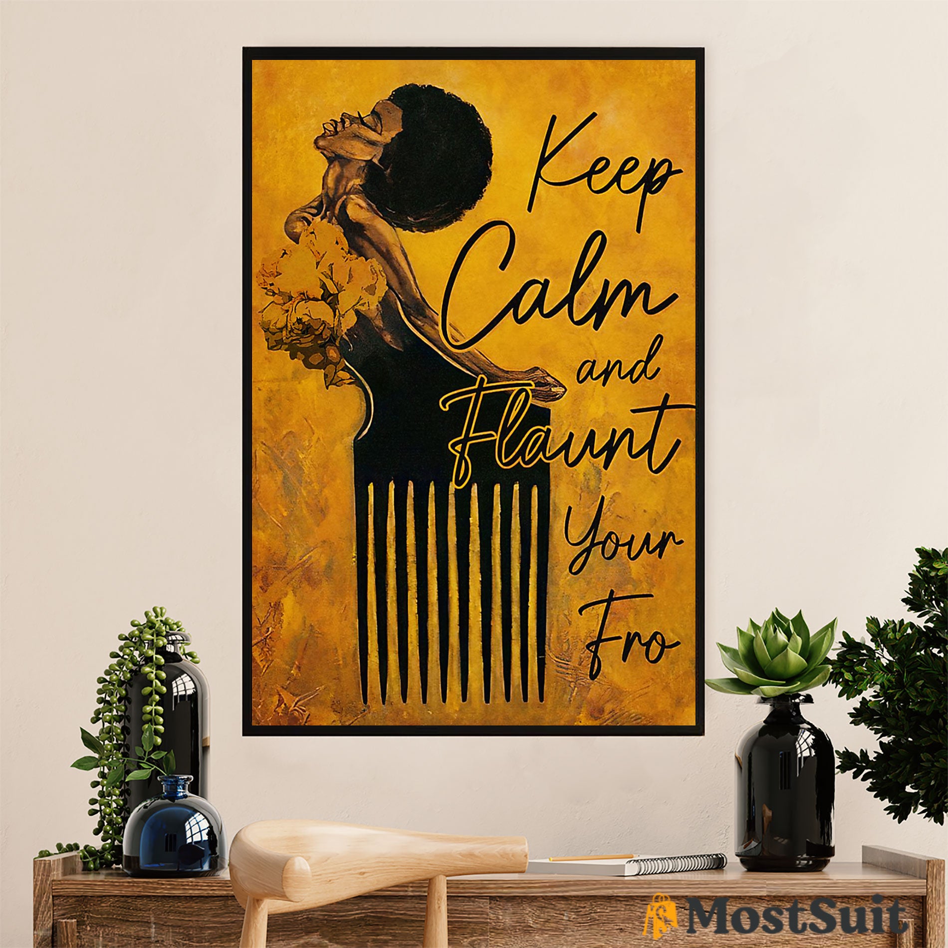 African American Afro Poster | Gift For Black Girl | Juneteenth Day Room Wall Art – Keep Calm Flaunt