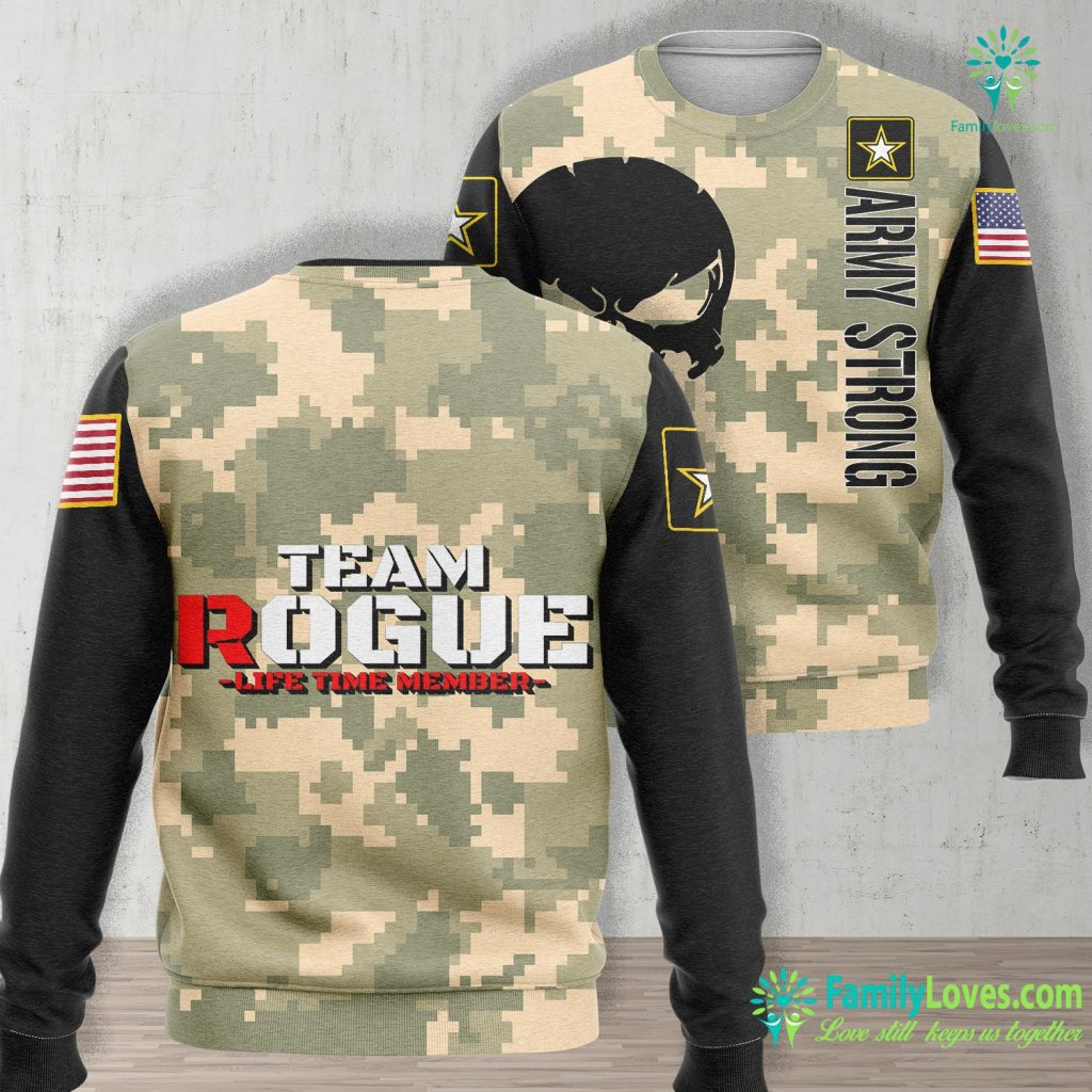 Army Stickers Rogue Life Army Military Gaming Gym Bad Boy Unisex Long Sleeve Sweatshirt All Over Print