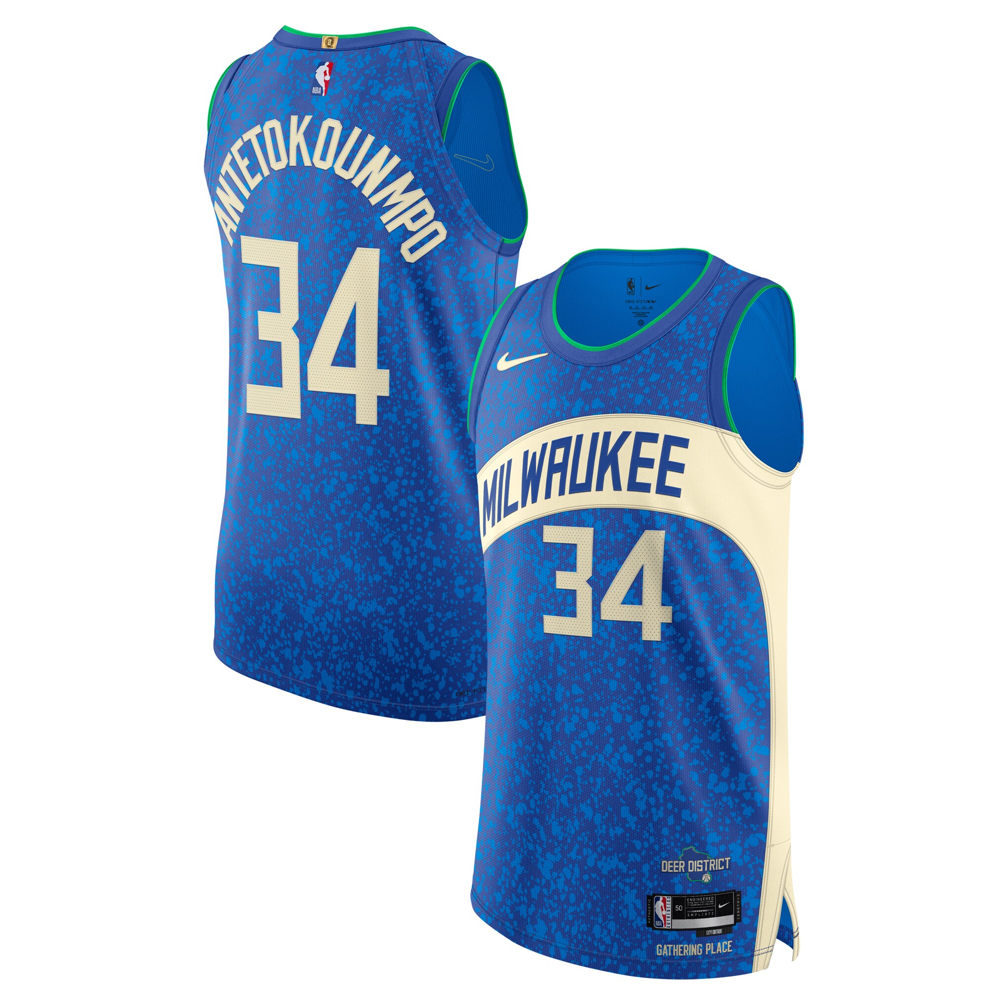 Giannis Antetokounmpo Milwaukee Bucks Authentic Jersey – City Edition – Blue