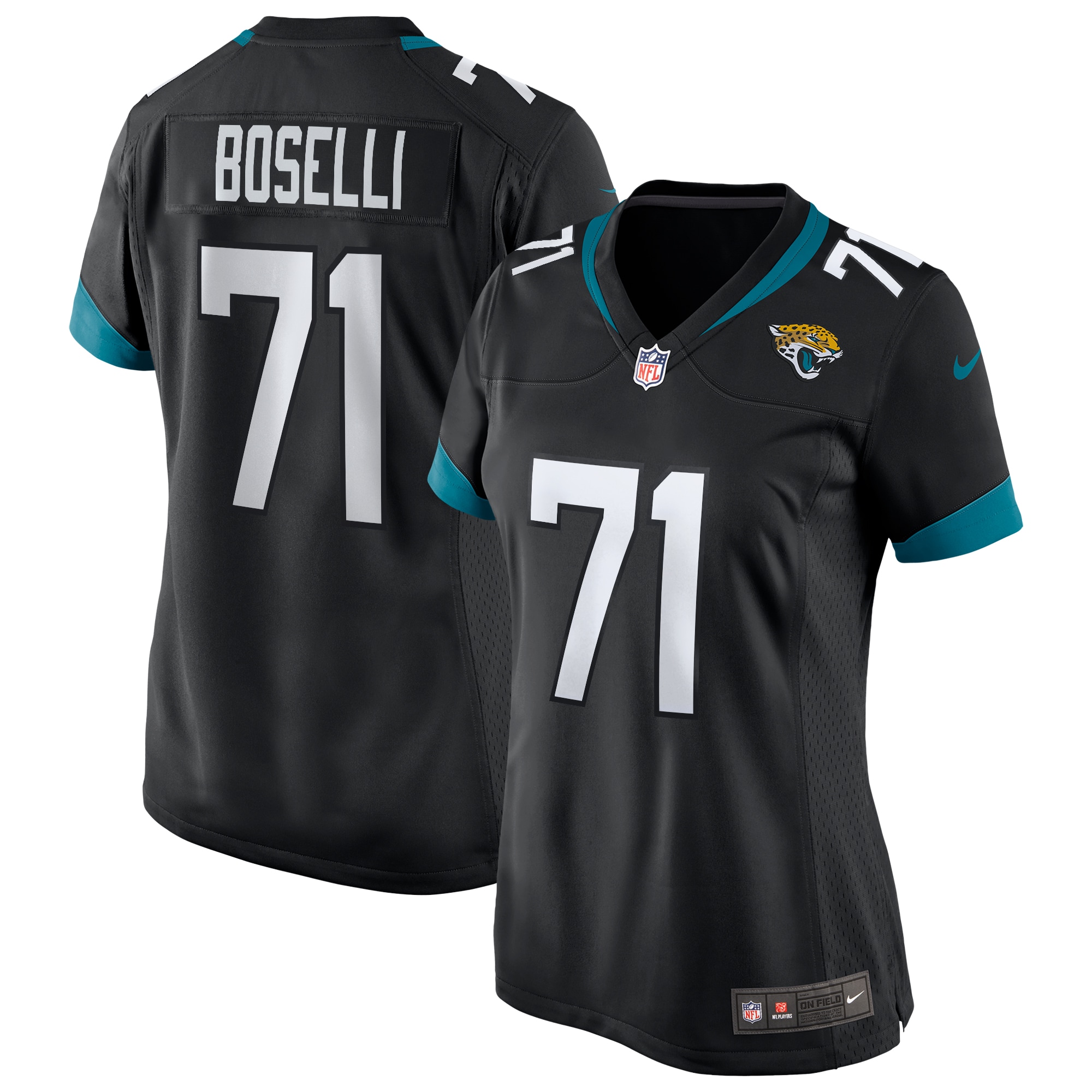 Women’s Jacksonville Jaguars Tony Boselli Black Game Retired Player Jersey