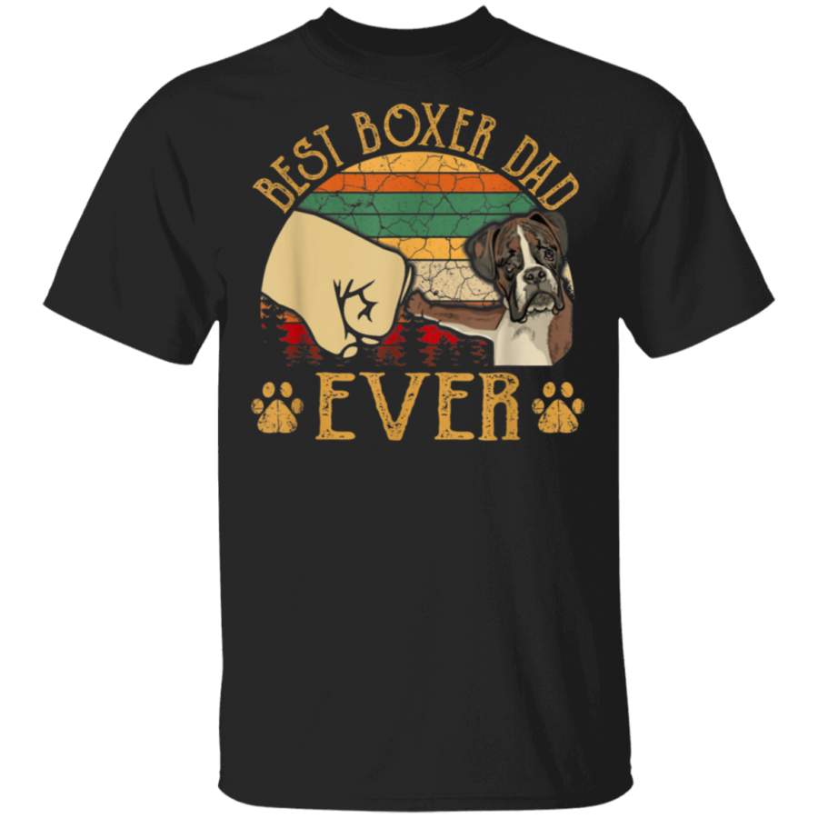 Retro Vintage Best Dog Boxer Dad Ever Bump Fit Gift Tshirt