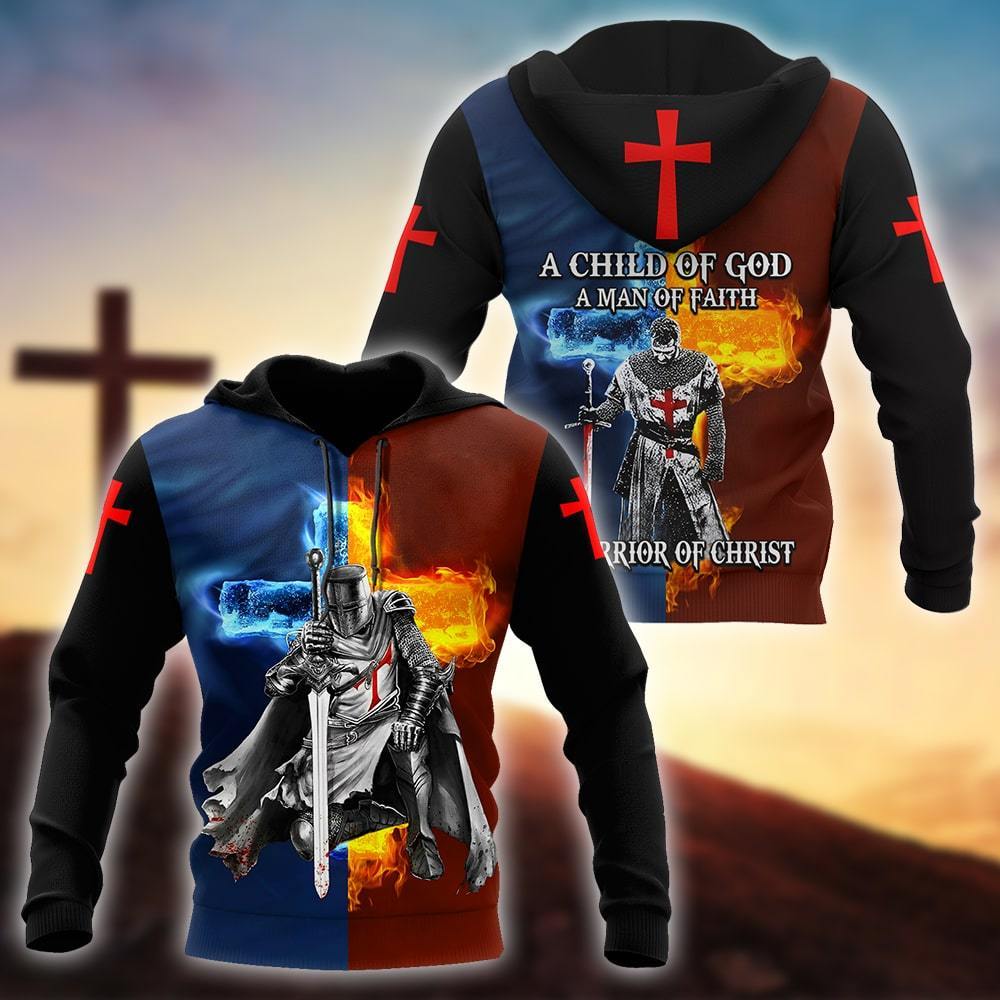 A Child Of God A Man Of Faith A Warrior Of Christ 3D All Over Printed Shirts Ta063001S