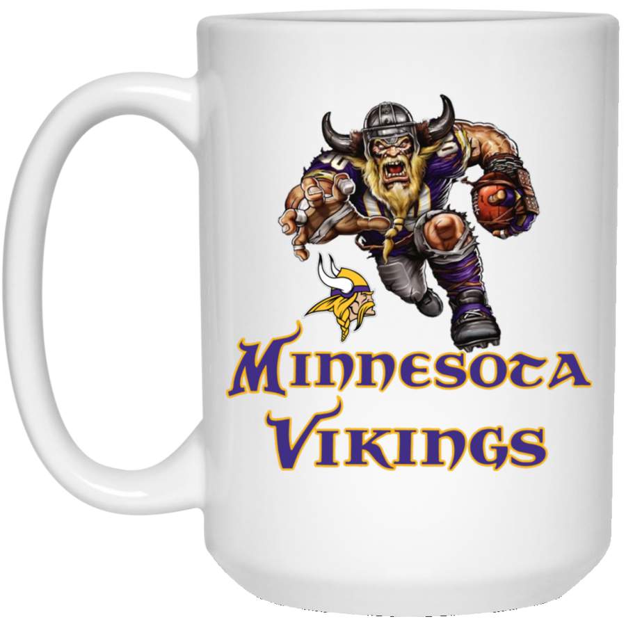 Minnesota Vikings Logo Player Mascot 21504 15 oz. White Mug