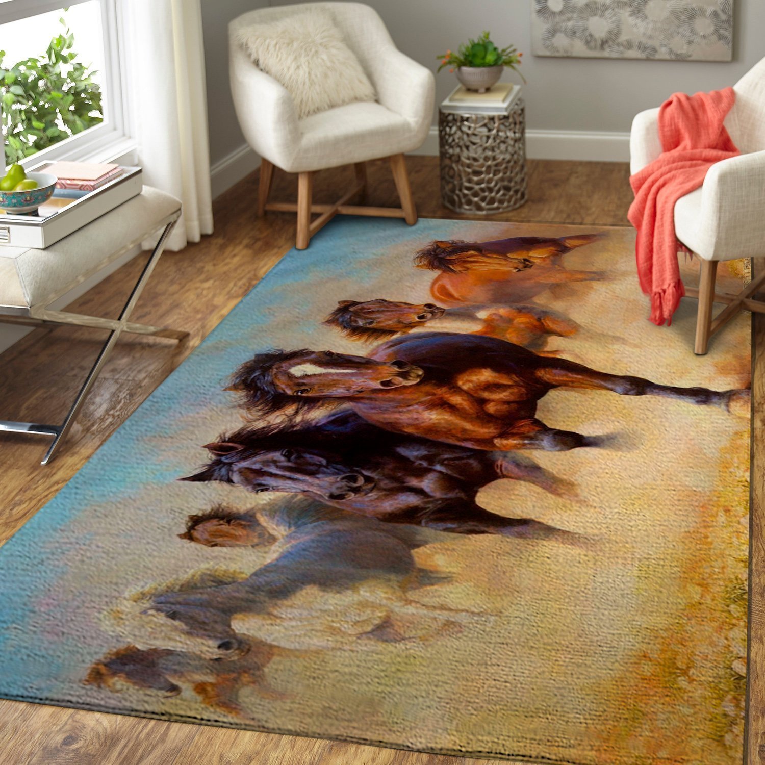 Wild Horses Area Rug