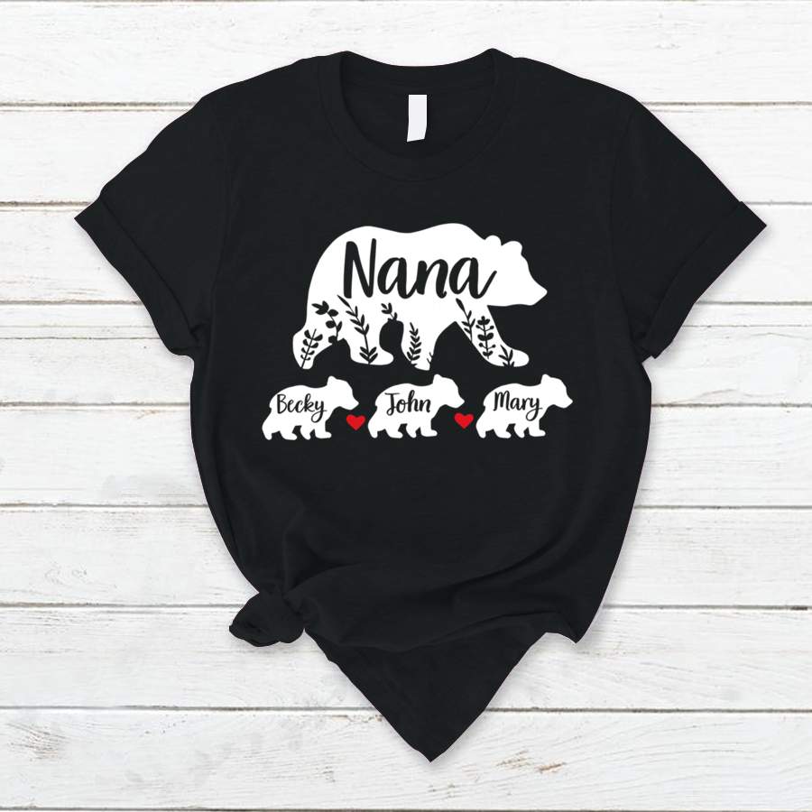 Personalized Grandma Bear Kids Names Shirt