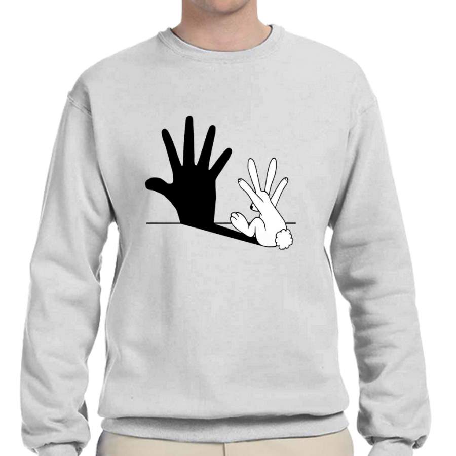 Rabbit Hand Shadow Crew Neck Sweatshirt