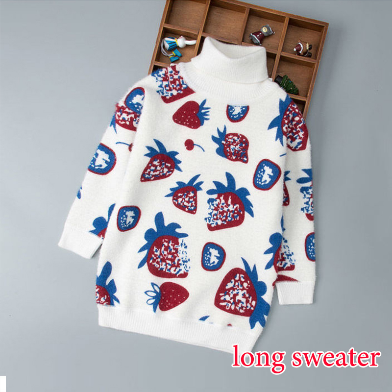 2021 fall Winter Children Clothing Girls long Sweater Kids Knitted Sweaters Cute Outerwear Baby Girl Pullovers Age 2-12 years alx