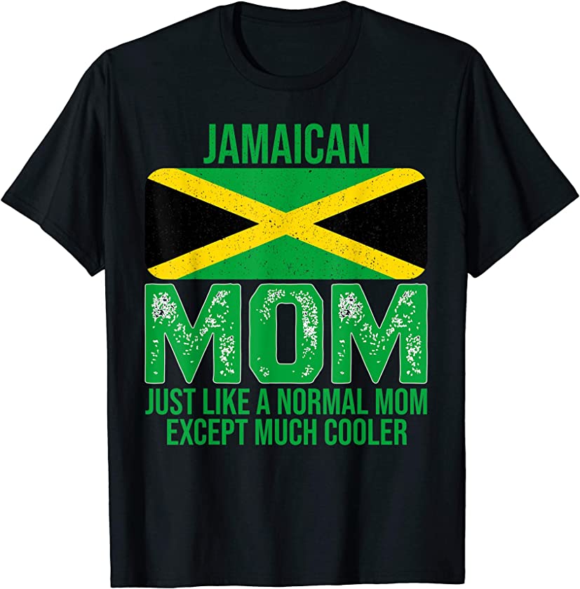 Vintage Jamaican Mom Jamaica Flag Design For Mother’s Day T-Shirt