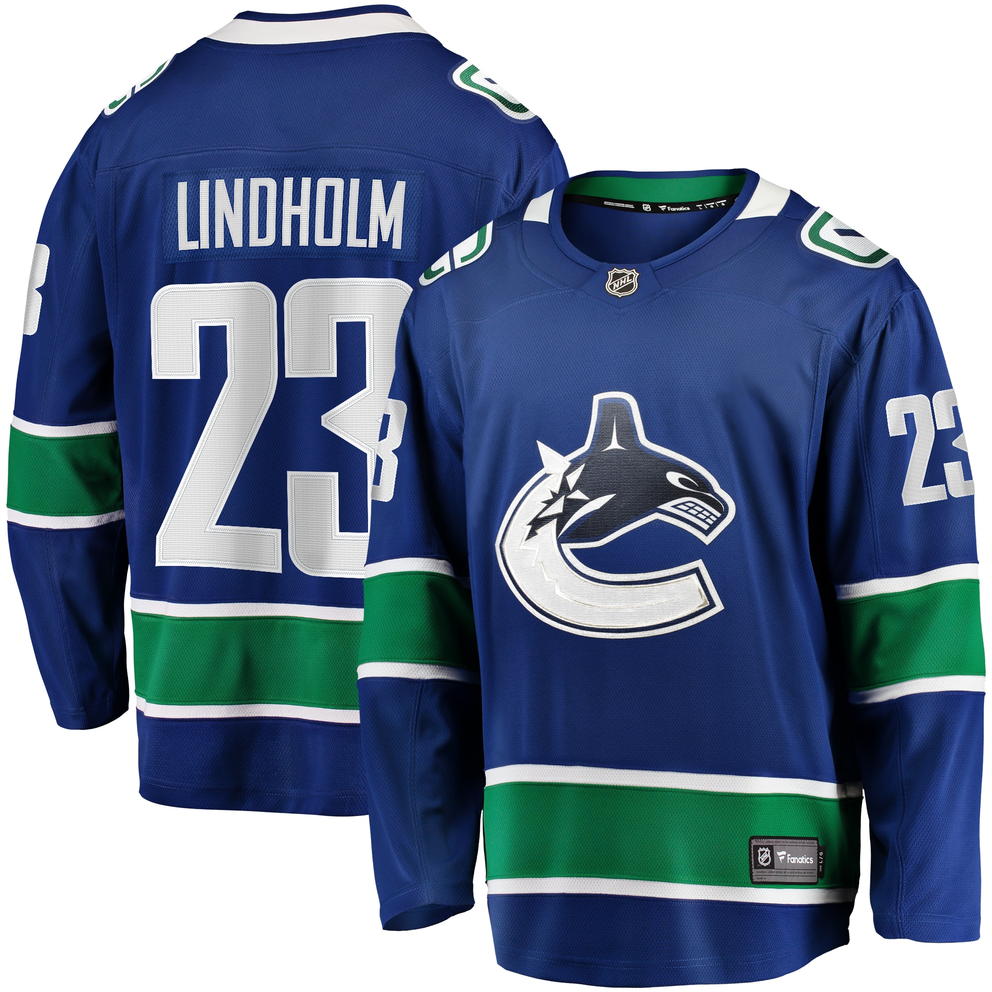 Elias Lindholm Vancouver Canucks Branded Home Premier Breakaway Player Jersey – Blue