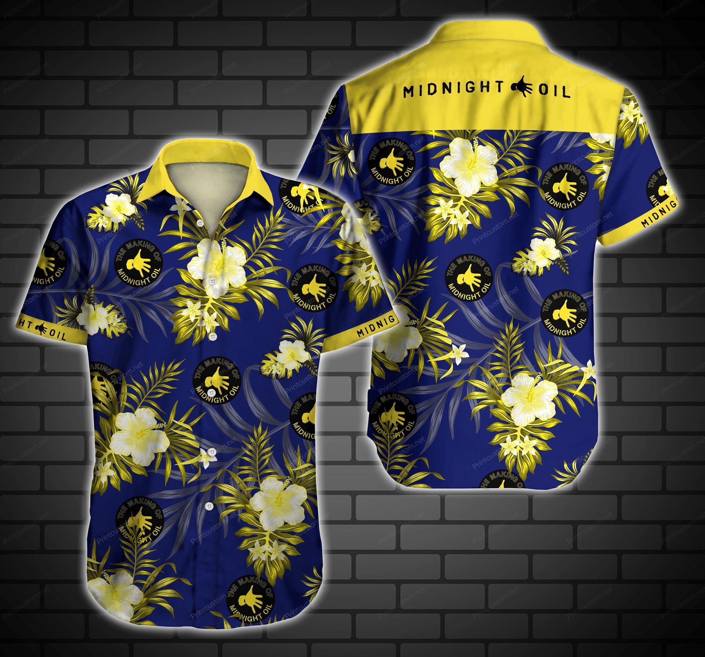 Midnight Oil Hawaiian Shirt Summer Button Up For Men Beach Wear Short Sleeve Hawaiian Ha10756