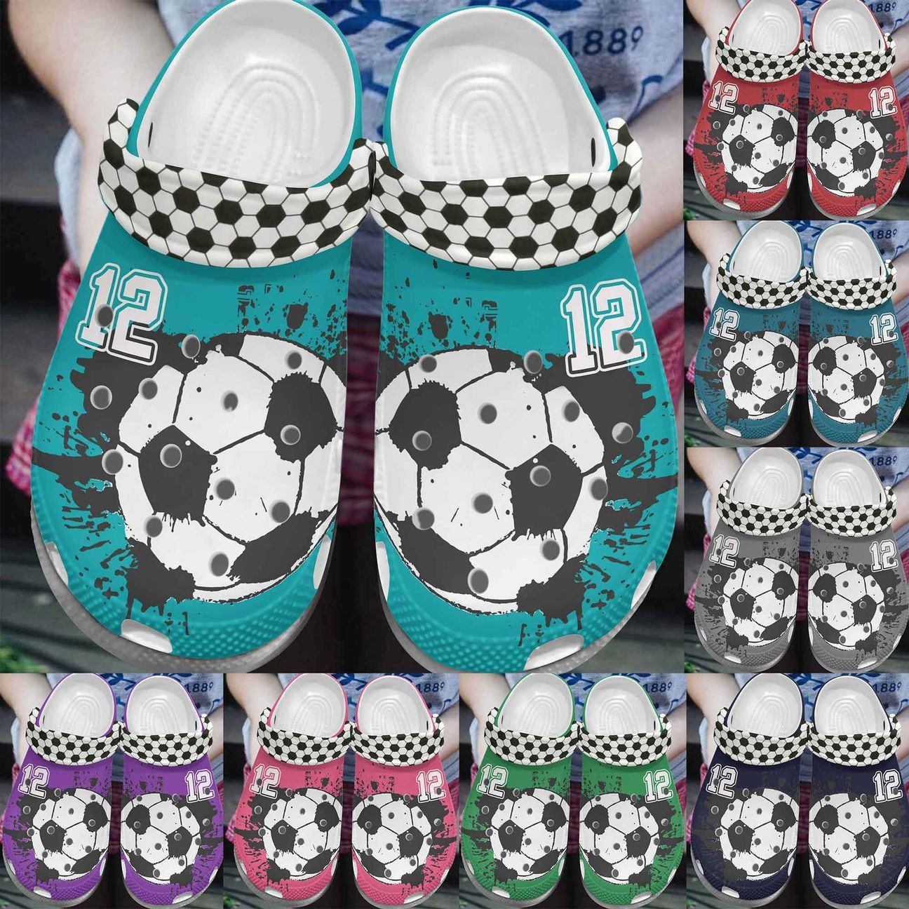 Soccer Personalized Personalize Clog, Custom Name, Text, Fashion Style For Women, Men, Kid, Print 3D Whitesole Love Soccer