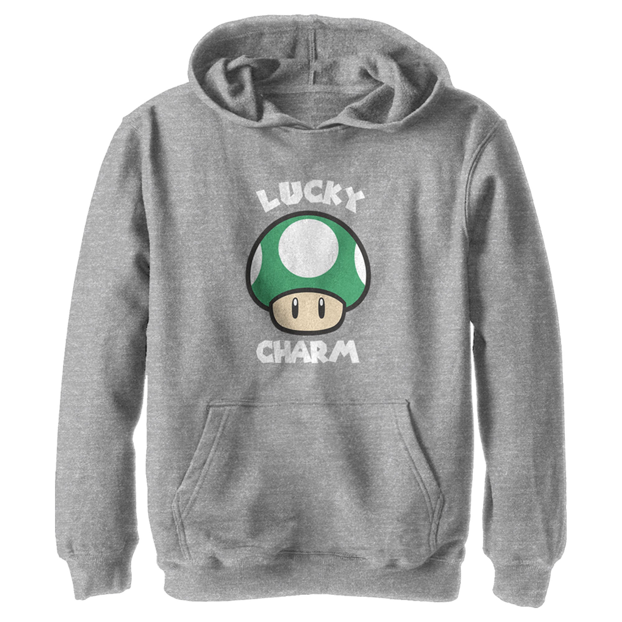 Boy’S Nintendo Super Mario St. Patrick’S Day Extra Life Mushroom Lucky Charm Pull Over Hoodie