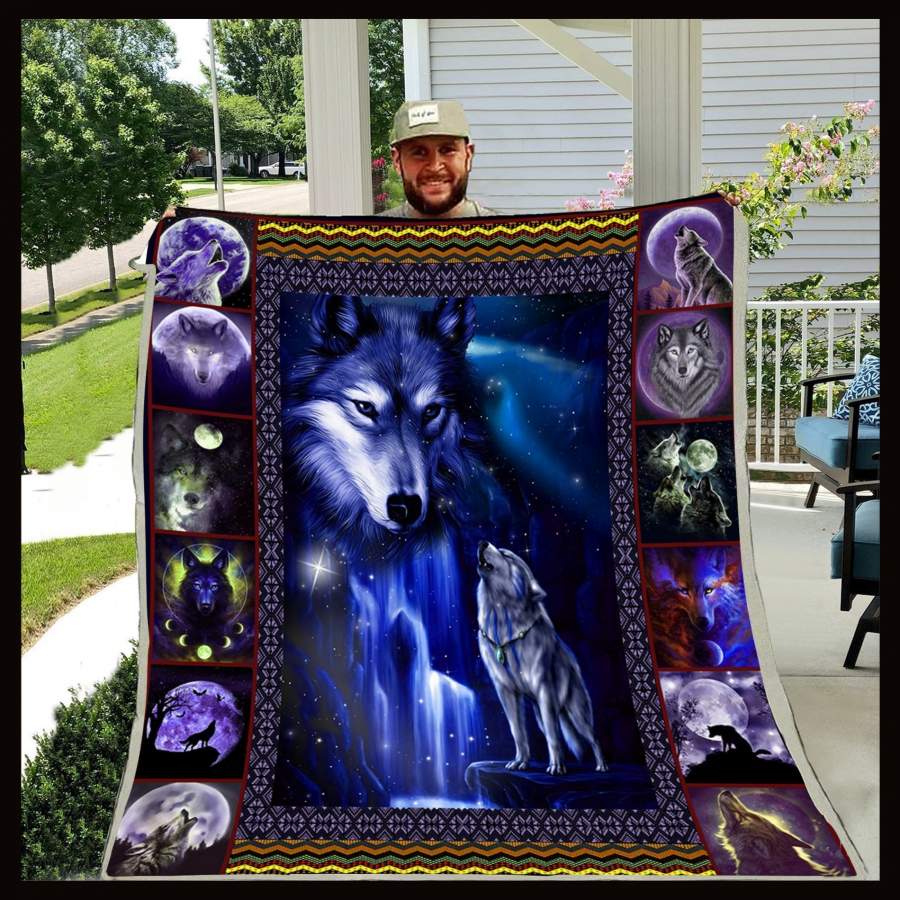 Wolf Blanket gifts for men – Custom Blanket / Personalized Blankets / Photo Blanket – Fleece Blanket / Sherpa Blanket