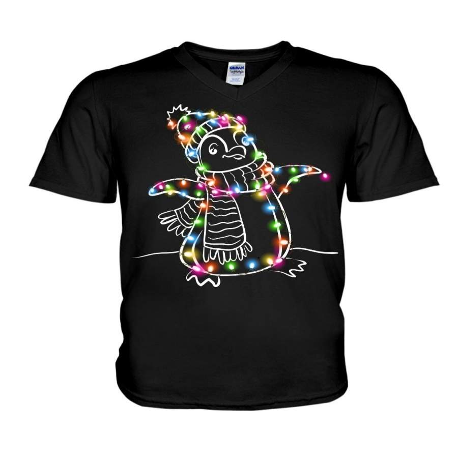 Penguin Coloful Lights Guys V-Neck