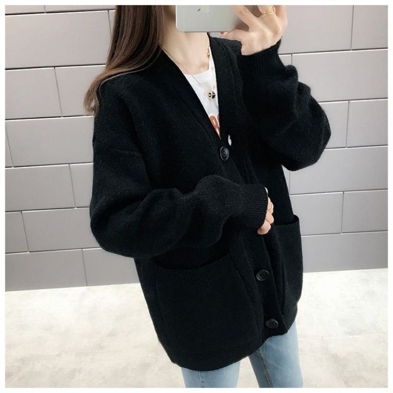 Autumn Winter Korean Style Women’s Loose Casual Sweater Cardigan Lady Button Up Elegant Knitting Coat Fashion All-match Cardigan alx