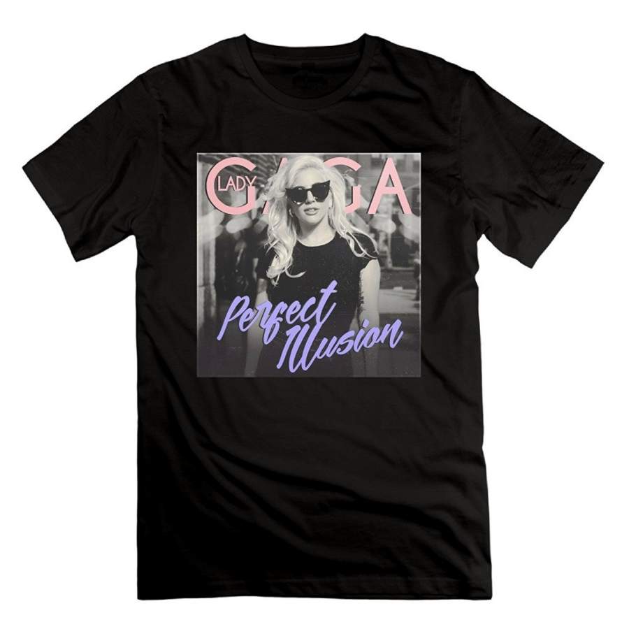Fashion Men’s T-Shirt Men’s Lady Gaga Perfect Illusion Short Sleeve T-shirt Men Casual Shirts