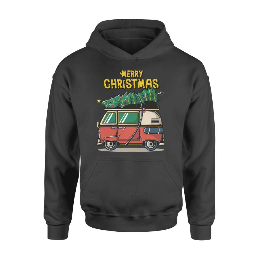 Christmas Gift Idea Camping Car Carrying Christmas Tree Merry Christmas – Standard Hoodie