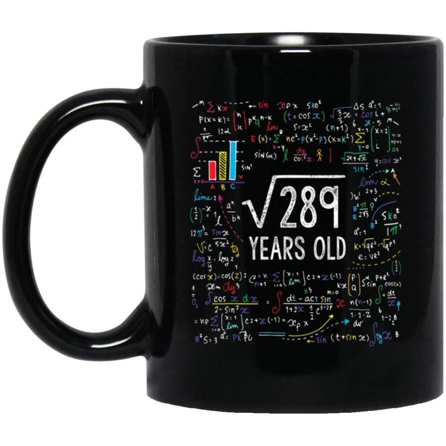 Square Root Of 289 17th Birthday 17 Year Old Gifts Math Bday 11oz 15oz Black Mug Happy Easter Day Funny Colors Eggs Bunny Ears Peeps Cute