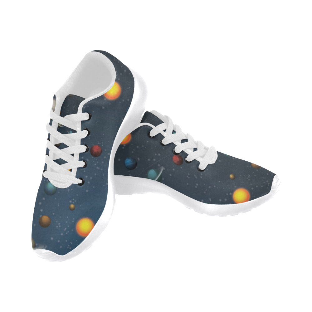 Planet Pattern White Sneakers for Men