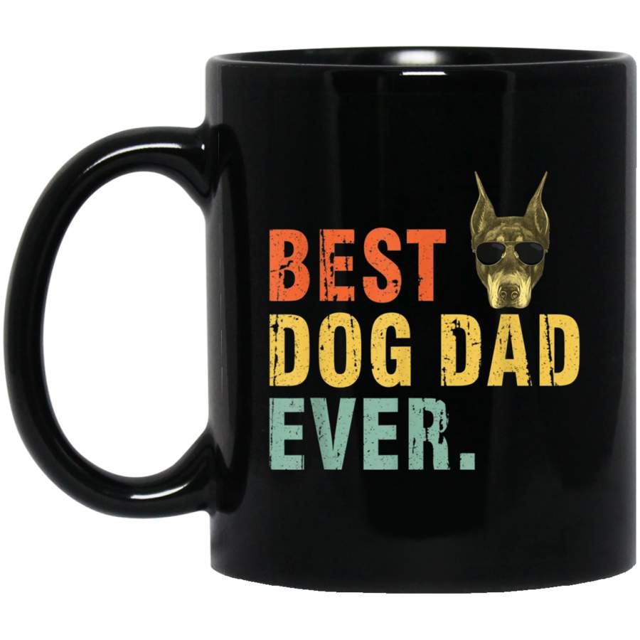 Vintage Best Dog Dad Ever Doberman Pinschers 11 oz 15 oz Mug Black