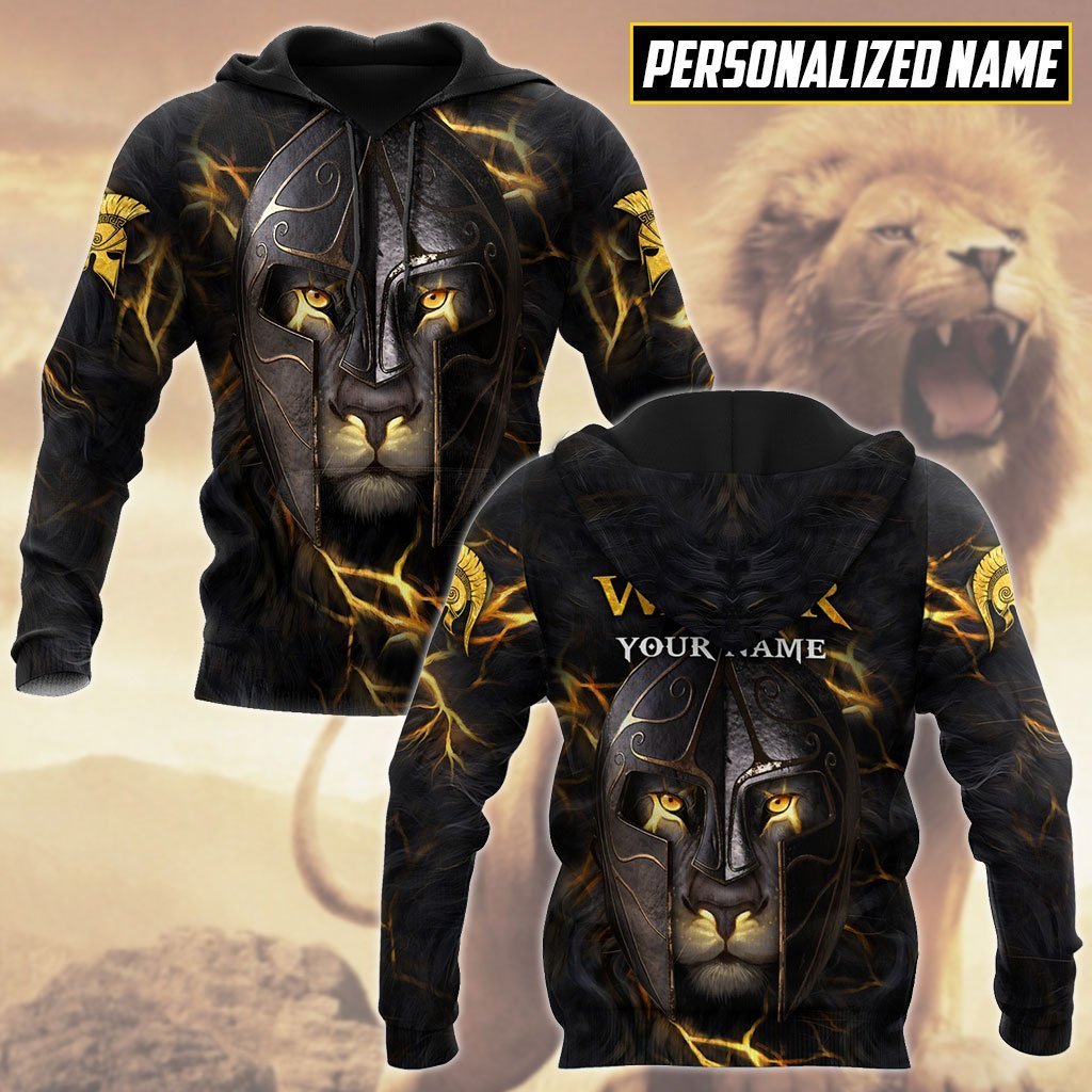 Custom Name Lion Warrior 3D All Over Printed Shirt For Men And Women