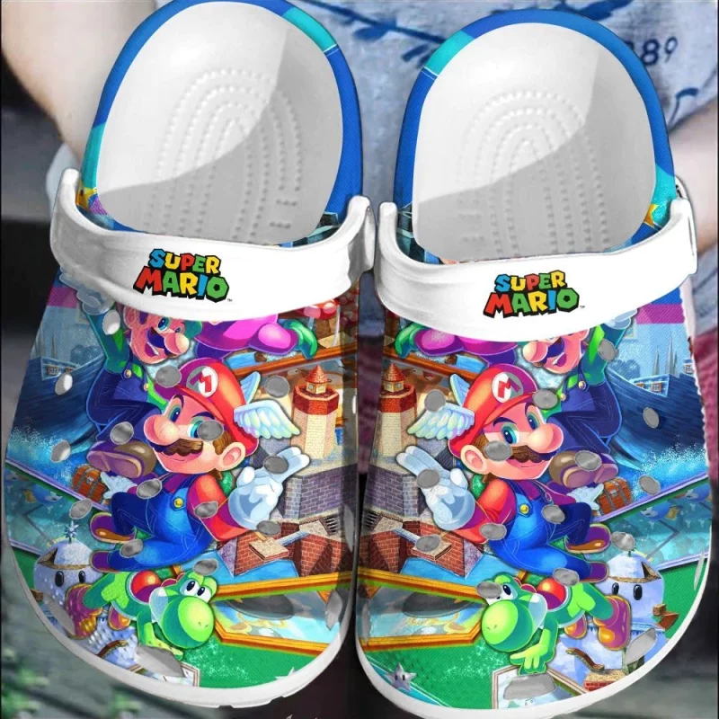 Super Mario Game shoes G02D4 Crocs Crocband Clogs Shoes For Men Women