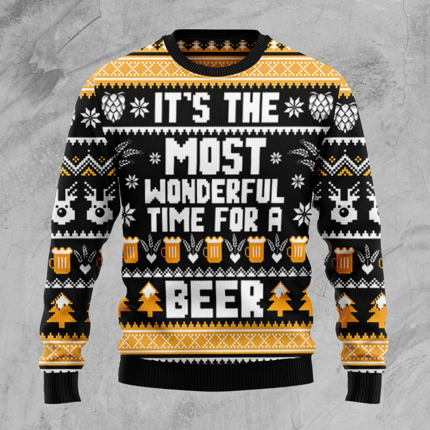 Wonderful time for a Beer D2809 Ugly Christmas Sweater unisex womens & mens, couples matching, friends, funny family sweater gifts (plus size available)