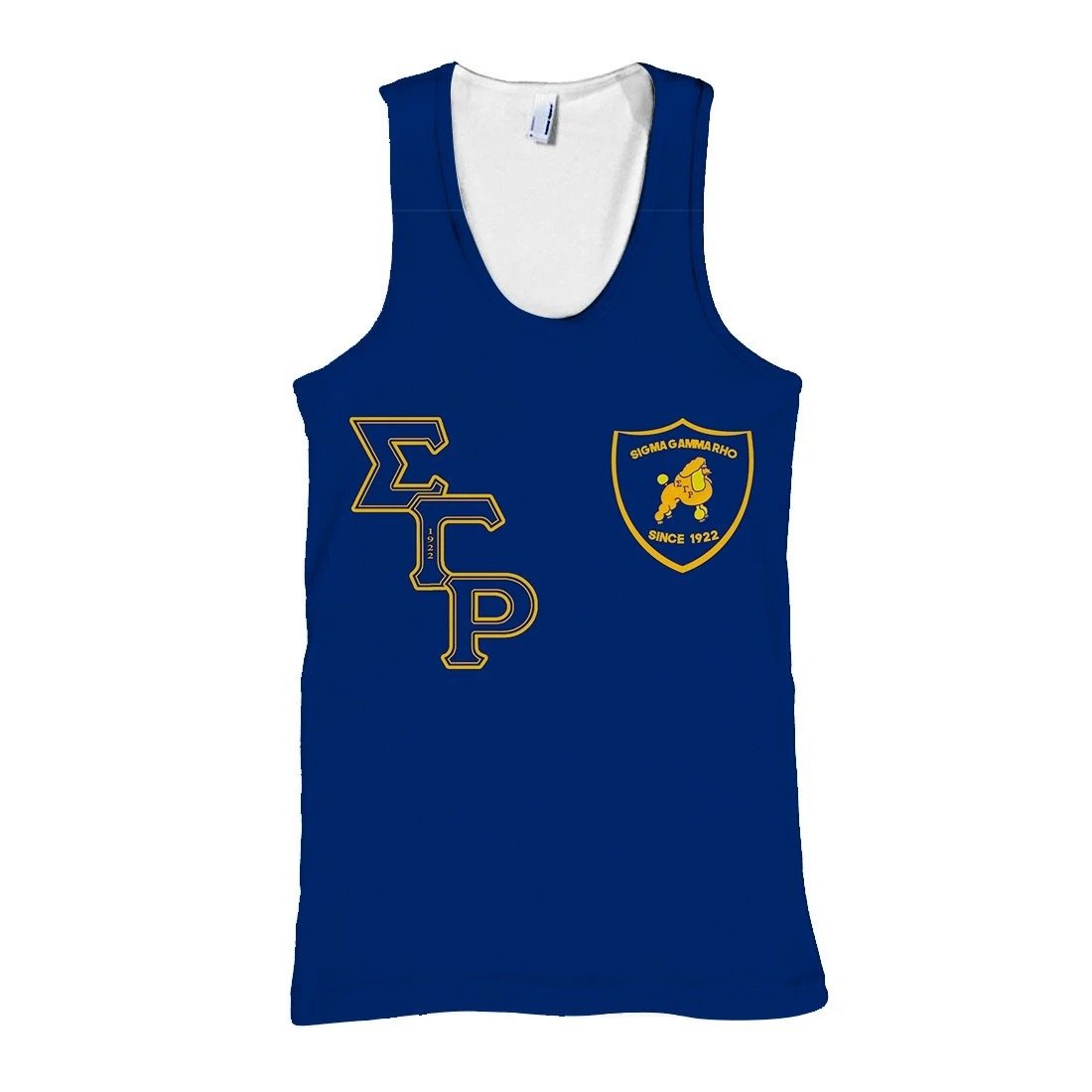 Wonderprint Tank Top Sigma Gamma Rho Simple Poodle Racerback Tank