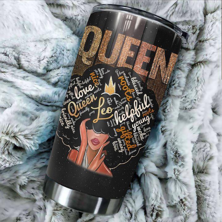 Black Queen With Natural Hair Stainless Steel Skinny Tumbler Bulk, Double Wall Vacuum Slim Water Tumbler Cup With Lid, Reusable Metal Travel Coffee Mug