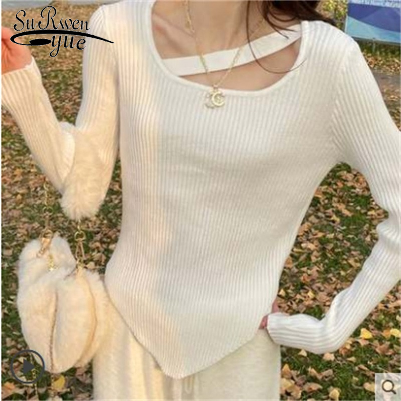 2022 Long-sleeve Knitted Sweater Y2K Clothes Casual Fashion Women’s Autumn and Winter Bottoming Sweater Women Chic 22714 alx