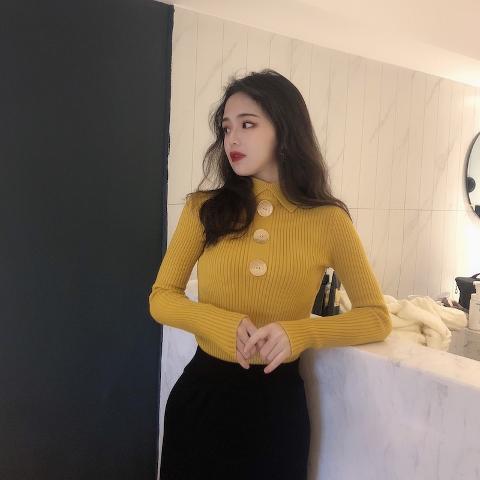 Thickened sweater long-sleeved bottoming shirt autumn and winter women’s Korean version of all-match slim slimming alx