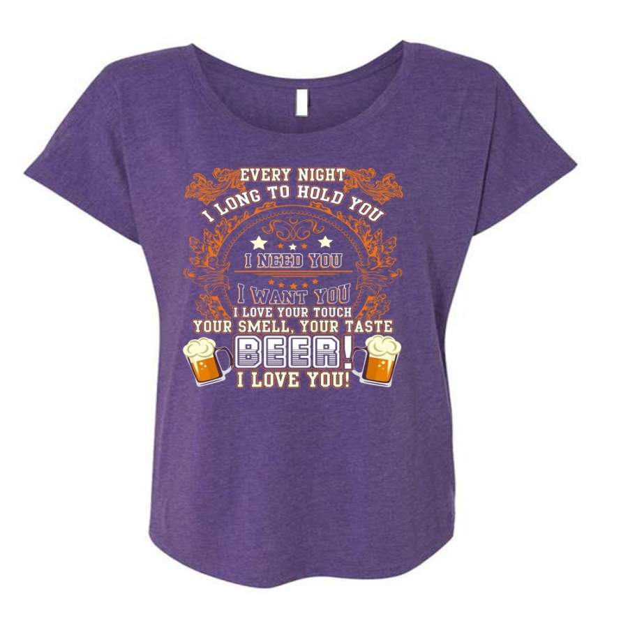 Your Taste Beer T Shirt, I Love You T Shirt, Cool Shirt (Ladies’ Triblend Dolman Sleeve)