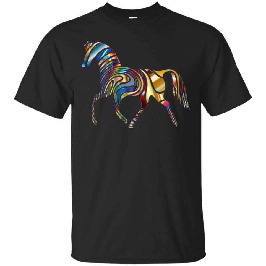 AGR I Love My Horse Colorful Rainbow Horse Hair Tshirt Art Jaq T-shirt