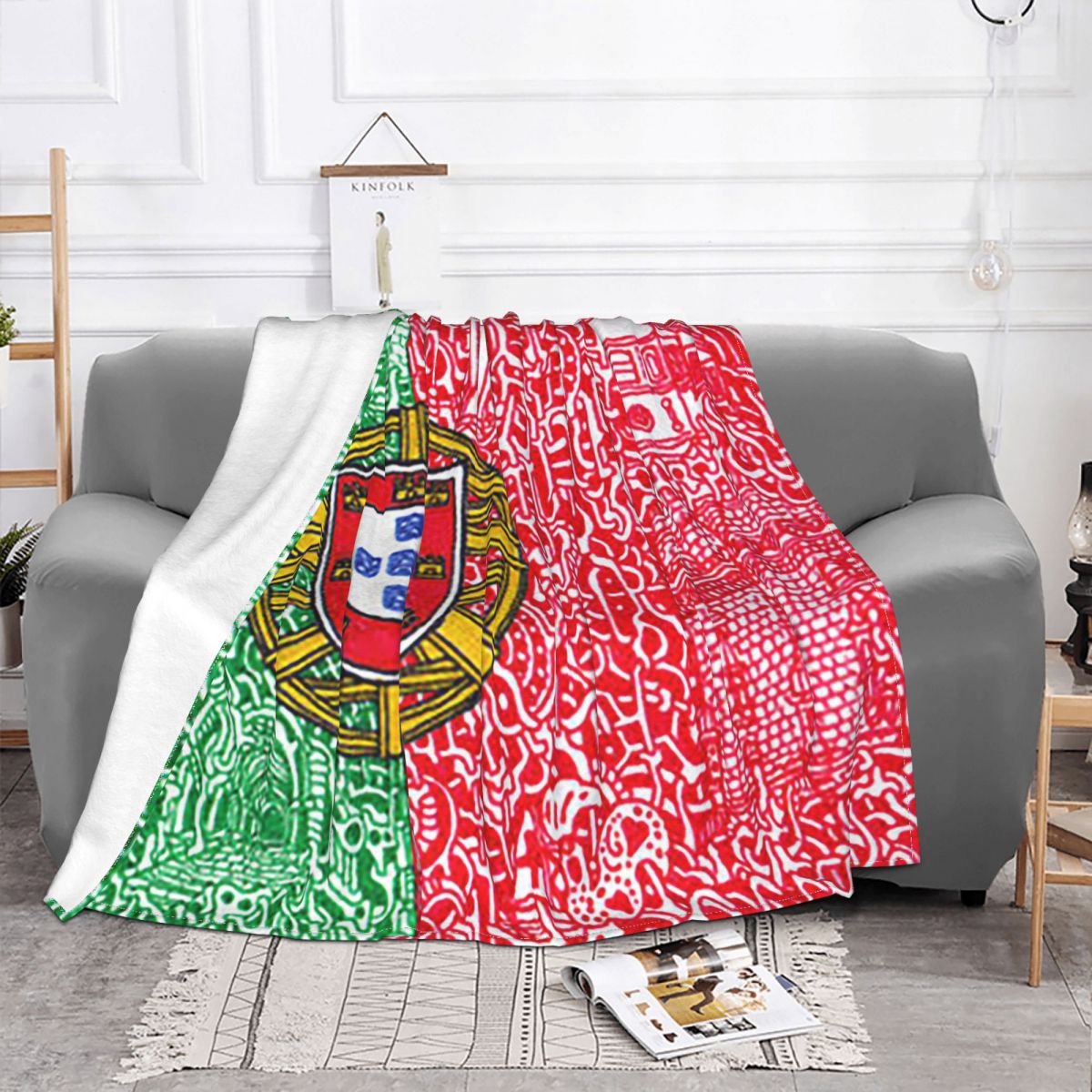 The Portugal Flag Blankets Coral Fleece Textile Decor Multi-function Lightweight Throw Blankets for Bedding Office Rug Piece alx