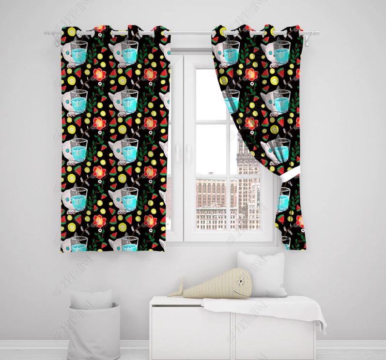 3D Hand Drawn Animal Cat Pattern Curtains And Drapes Lqh 151