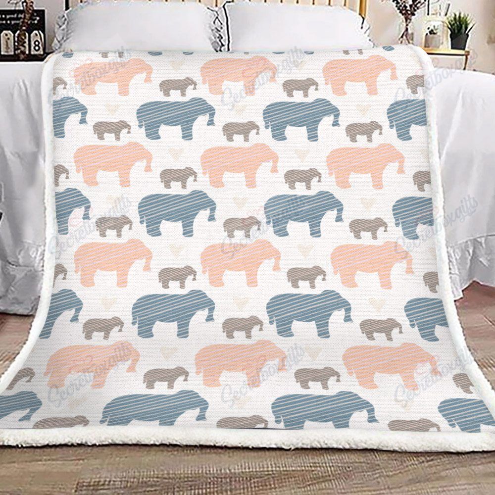 Elephants Gs-Cl-Ld2706 Fleece Blanket