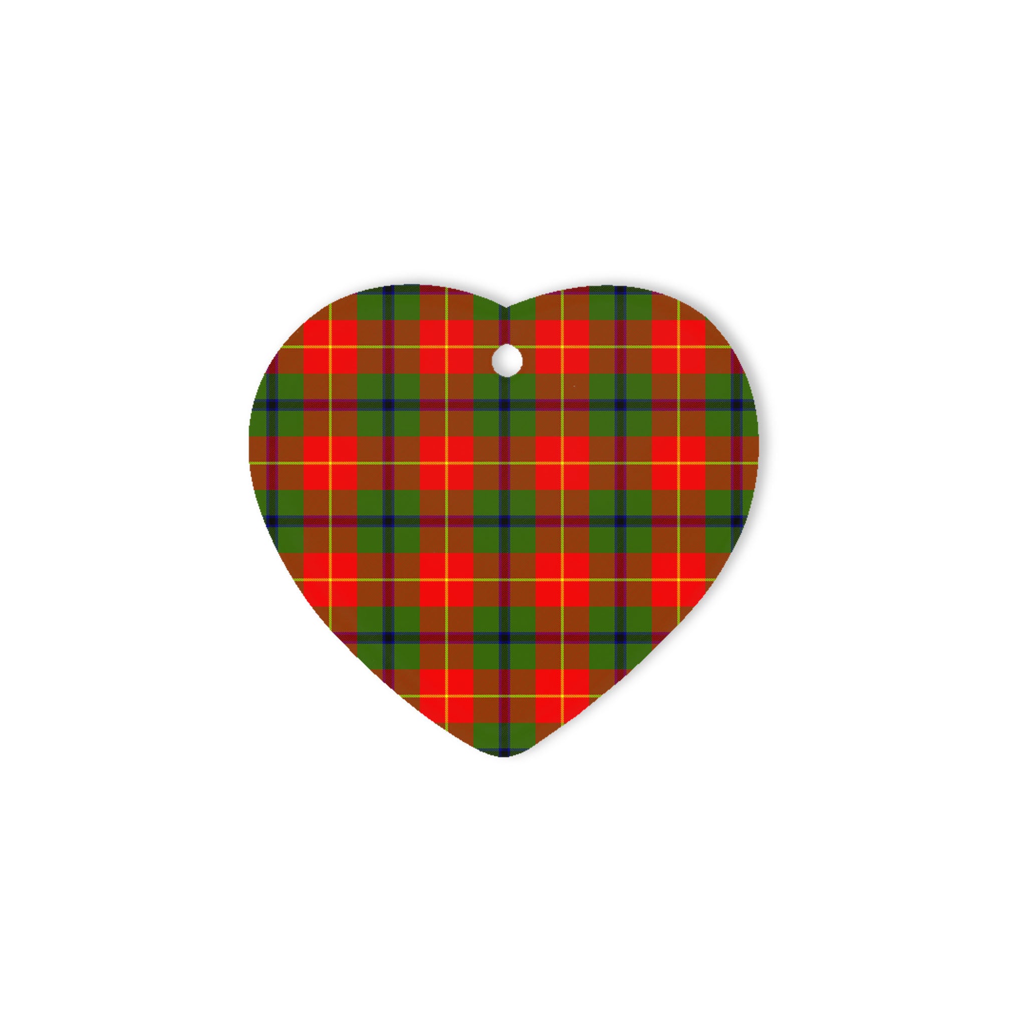 Turnbull Tartan Heart Ornaments, Christmas Tree Ornament, Plaid Christmas Ornaments, Ceramic Heart Christmas Tree Decoration