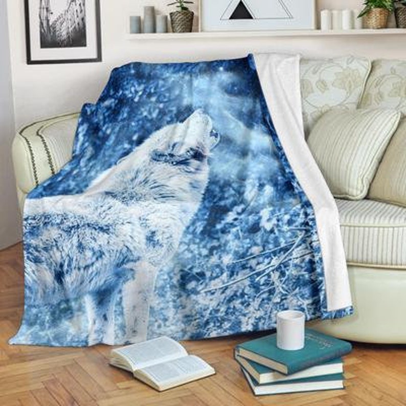 Wolf Blanket, Wolf Throw Blanket, Wolf Fleece Blanket, Animal Cozy Blanket, Wolf Adult Blanket, Wolf Kid Blanket, Fleece Blanket, Sherpa Blanket