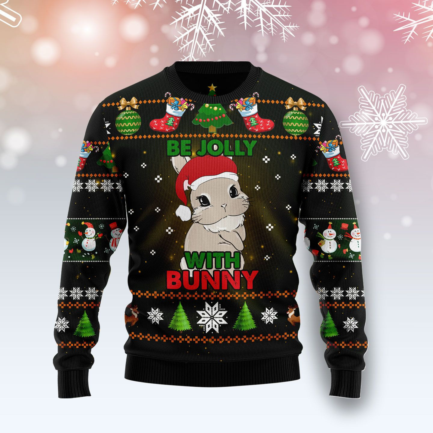 Rabbit Be Jolly Ugly Christmas Sweater | For Men & Women | Adult | Us4129