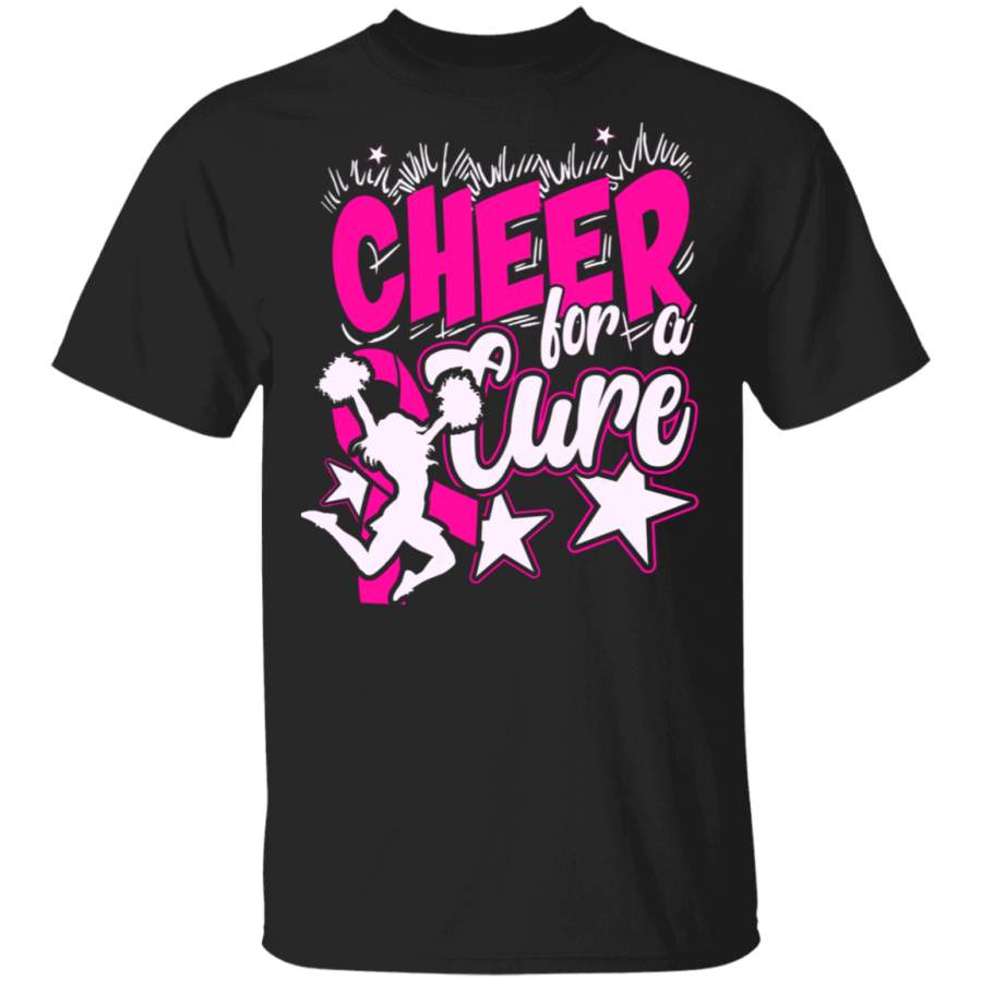 Breast Cancer Awareness Shirt Cheer For A Cure Cool Breast Cancer Awareness Pink Ribbon Cheerleader Gifts Breast Cancer T-Shirt